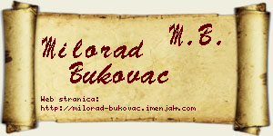 Milorad Bukovac vizit kartica